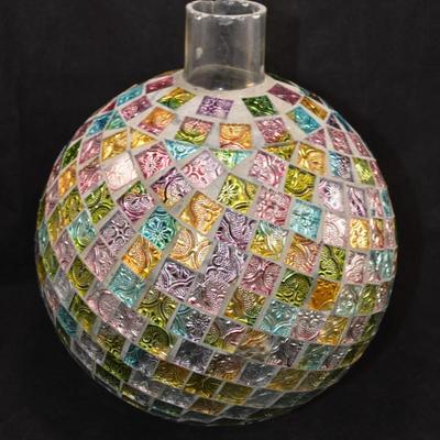 Vintage Glass Gazing Ball/Giant Christmas Ornament 10”