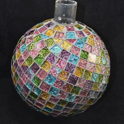 Vintage Glass Gazing Ball/Giant Christmas Ornament 10”