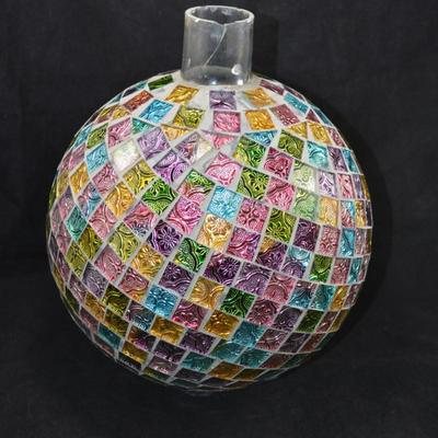 Vintage Glass Gazing Ball/Giant Christmas Ornament 10”