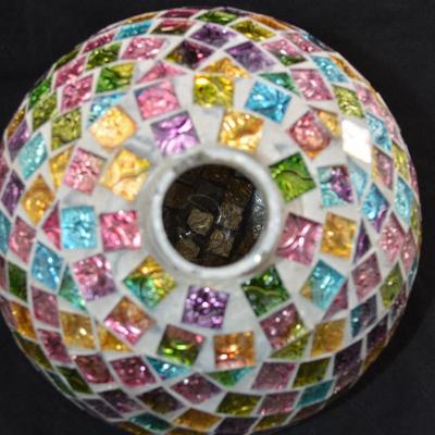 Vintage Glass Gazing Ball/Giant Christmas Ornament 10”