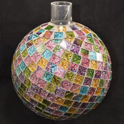 Vintage Glass Gazing Ball/Giant Christmas Ornament 10”