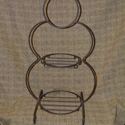 31” Metal Snowman Plant Stand