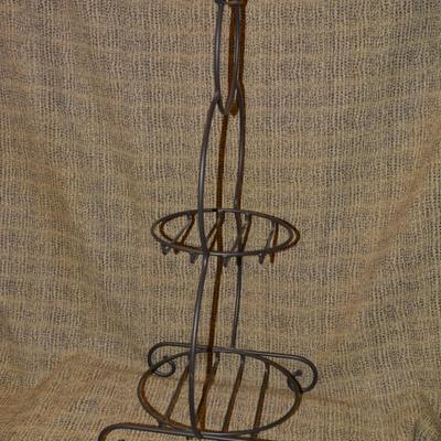 31” Metal Snowman Plant Stand