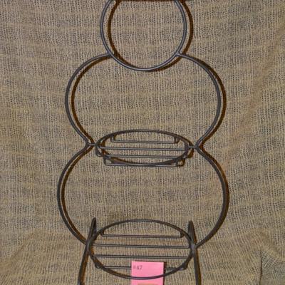 31” Metal Snowman Plant Stand