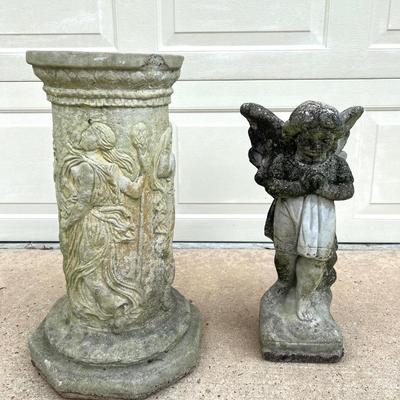 Concrete Statue and Pedestal
