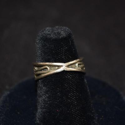 925 Sterling Wire Inlay Ring Size 6.5, 2.6g