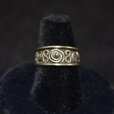 925 Sterling Wire Inlay Ring Size 6.5, 2.6g
