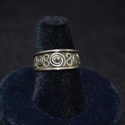 925 Sterling Wire Inlay Ring Size 6.5, 2.6g