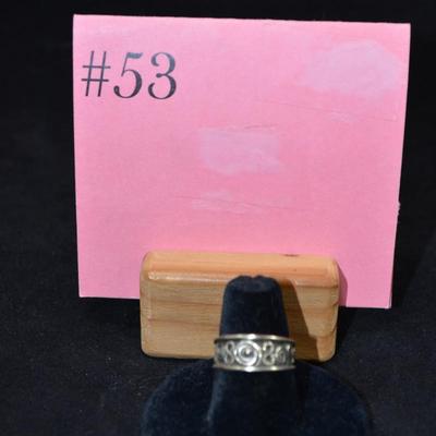 925 Sterling Wire Inlay Ring Size 6.5, 2.6g