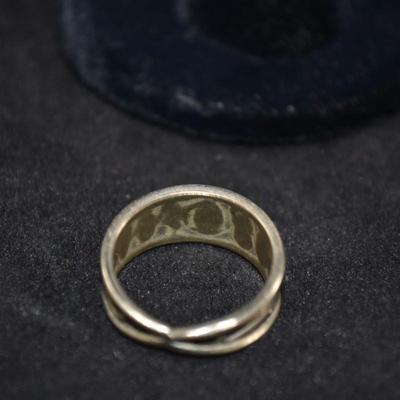 925 Sterling Wire Inlay Ring Size 6.5, 2.6g