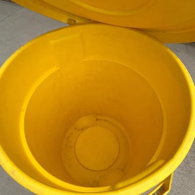 Yellow trash can