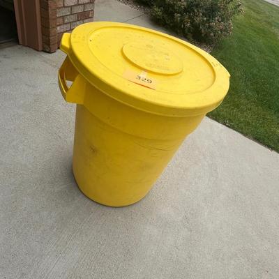 Yellow trash can
