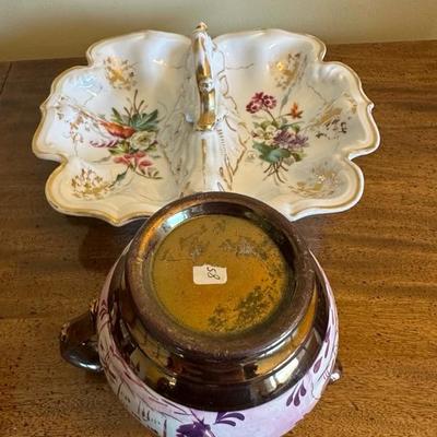 Vintage Pitcher and Serving Dish with Beautiful Detailing
