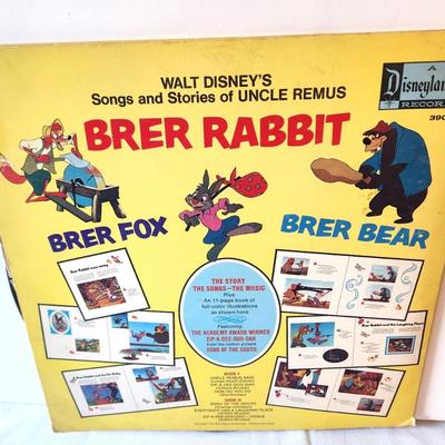 Lot #6 Vintage Disney Sayings and Stories of Uncle Remus Record - SCARCE