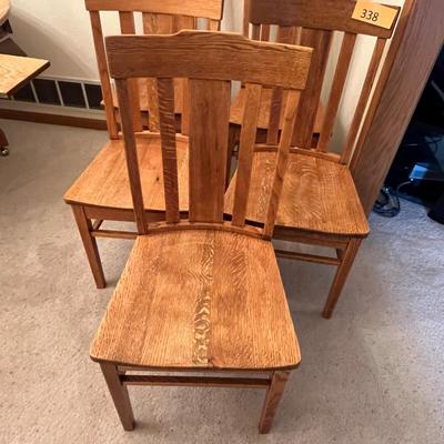 Set of 5 Matching Oak Chairs