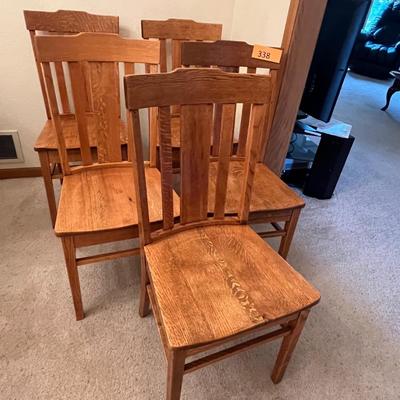 Set of 5 Matching Oak Chairs