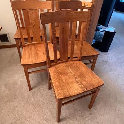 Set of 5 Matching Oak Chairs