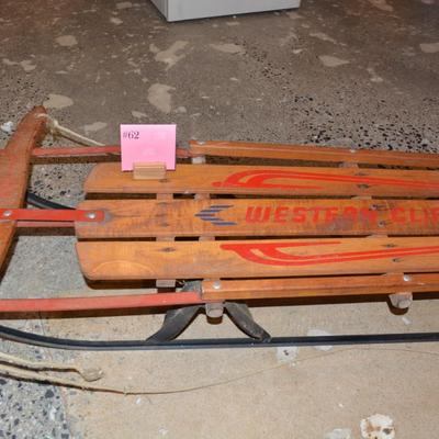 Vintage 50” ‘Western Clipper’ Metal Runner Sled