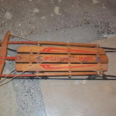 Vintage 50” ‘Western Clipper’ Metal Runner Sled