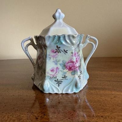 Sugar & Creamer Set with Floral Design