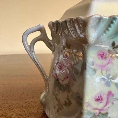 Sugar & Creamer Set with Floral Design