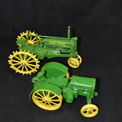 Lot of 2 Cast Iron John Deere Tractors