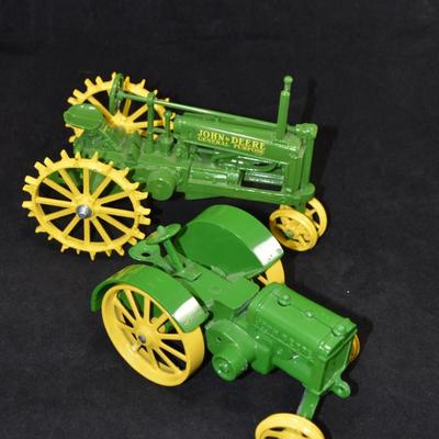 Lot of 2 Cast Iron John Deere Tractors