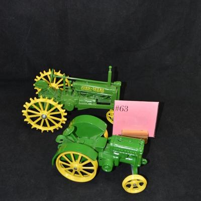 Lot of 2 Cast Iron John Deere Tractors