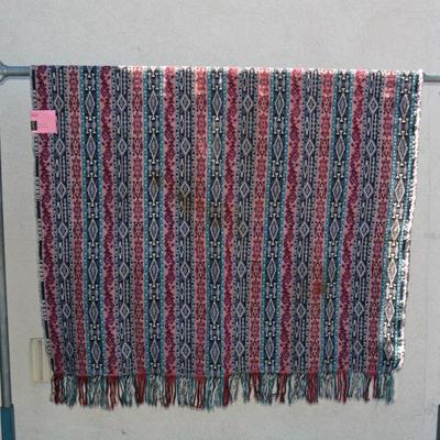 Vintage EKSON Woven Textile Rug Tapestry 76”x52” AS IS