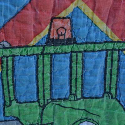 Vintage ‘Bob The Builder’ Hand Stitched Quilt AS IS 82”x63”
