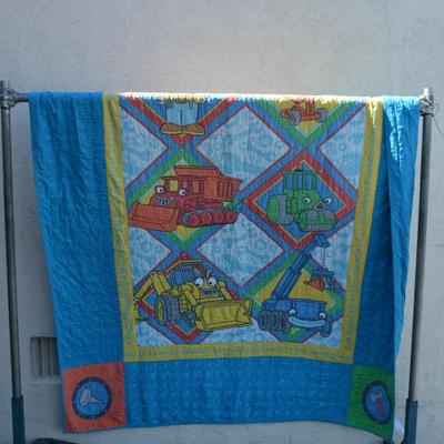 Vintage ‘Bob The Builder’ Hand Stitched Quilt AS IS 82”x63”
