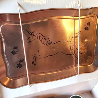 Lot #13 Cute Child's Unicorn Metal Tea Set in Case