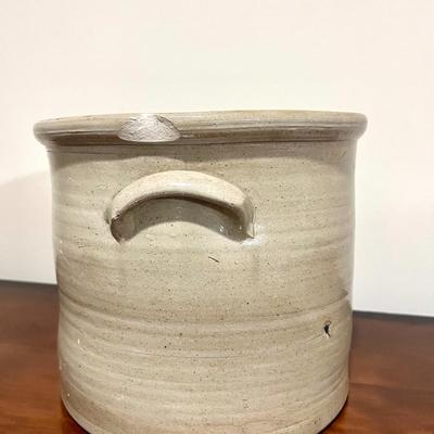 1800s E. W. FARRINGTON #3 Stone Ware Crock With Lid