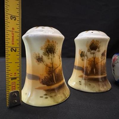 A Collection of Salt & Pepper Shakers with Sugar Trinket
