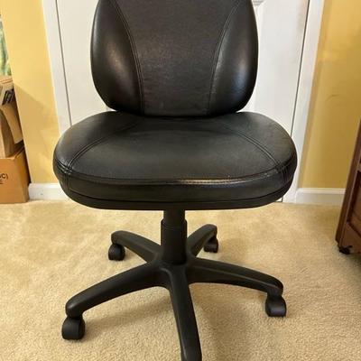 Black Desk Chair and Foot Stool