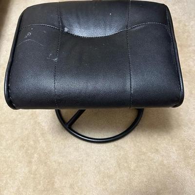 Black Desk Chair and Foot Stool