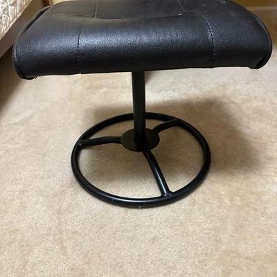 Black Desk Chair and Foot Stool
