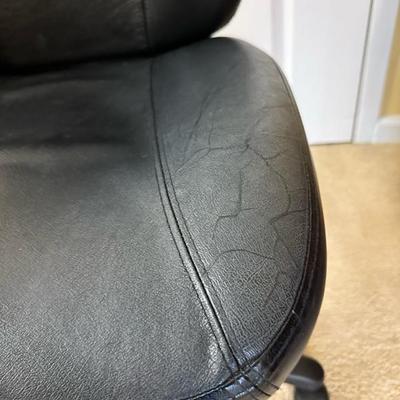Black Desk Chair and Foot Stool