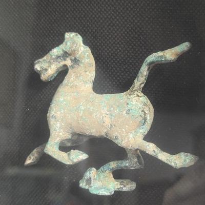Wood Framed Shadow Boxes Asian Horse Sculptures