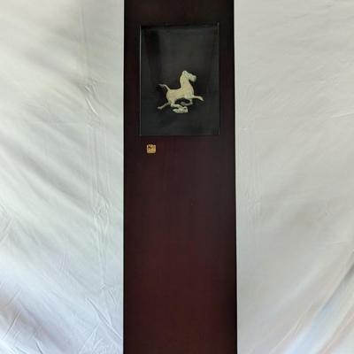 Wood Framed Shadow Boxes Asian Horse Sculptures