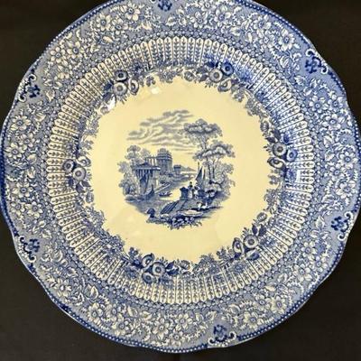 A Bundle of Plates with Various Blue & White Patterns