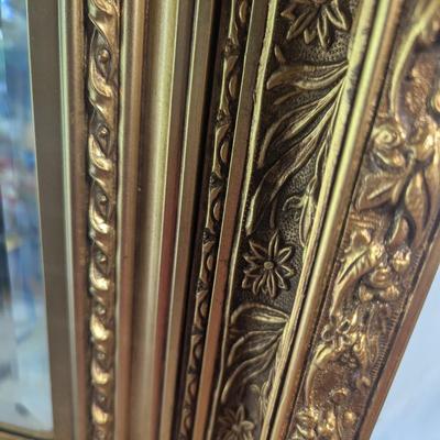 Gold Gilt Beveled Framed Wall Mirror