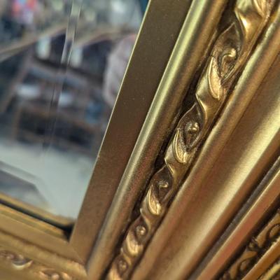 Gold Gilt Beveled Framed Wall Mirror
