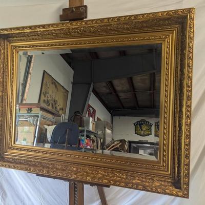 Gold Gilt Beveled Framed Wall Mirror