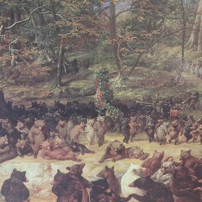 Framed Canvas Art Print "Bear Dance"