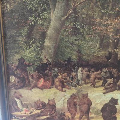 Framed Canvas Art Print "Bear Dance"