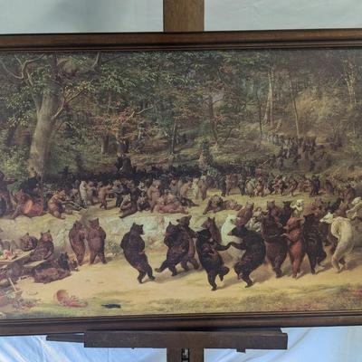 Framed Canvas Art Print "Bear Dance"