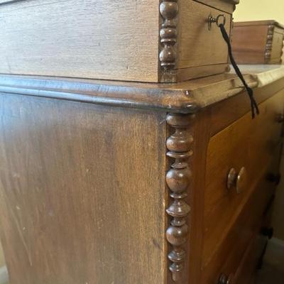 Antique Wooden Dresser with Unique Features