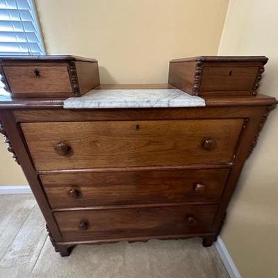 Antique Wooden Dresser with Unique Features