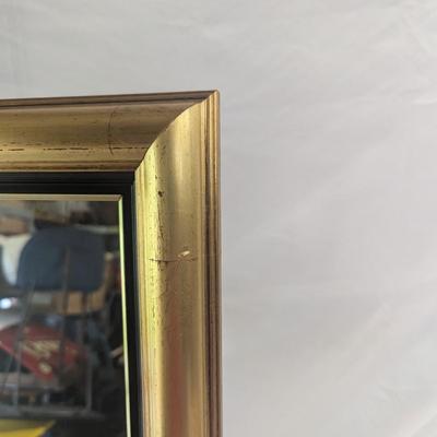 Framed Beveled Wall Mirror